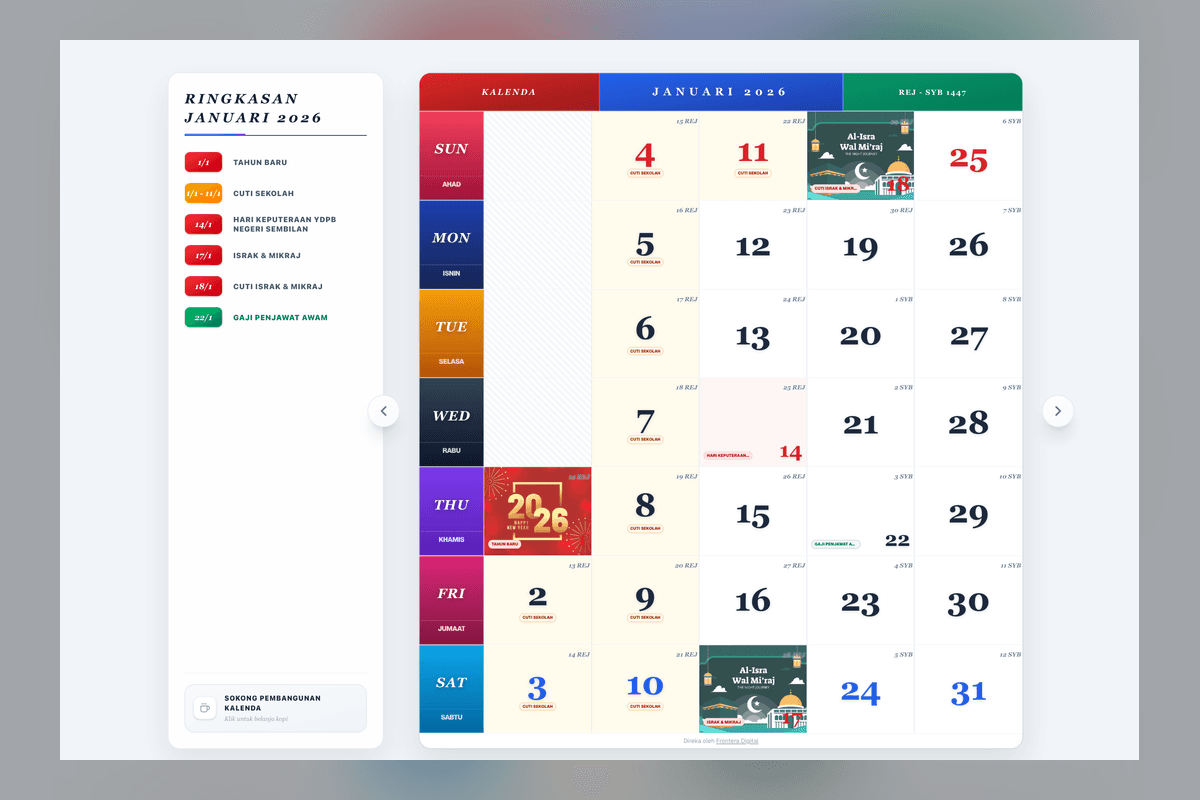 Kalenda Malaysia - 2026 Event Calendar