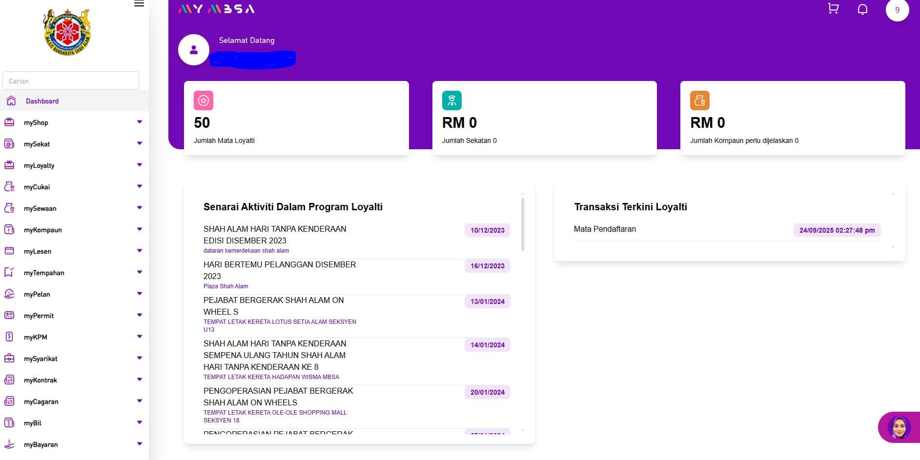 MyMBSA E-Government Citizen Portal