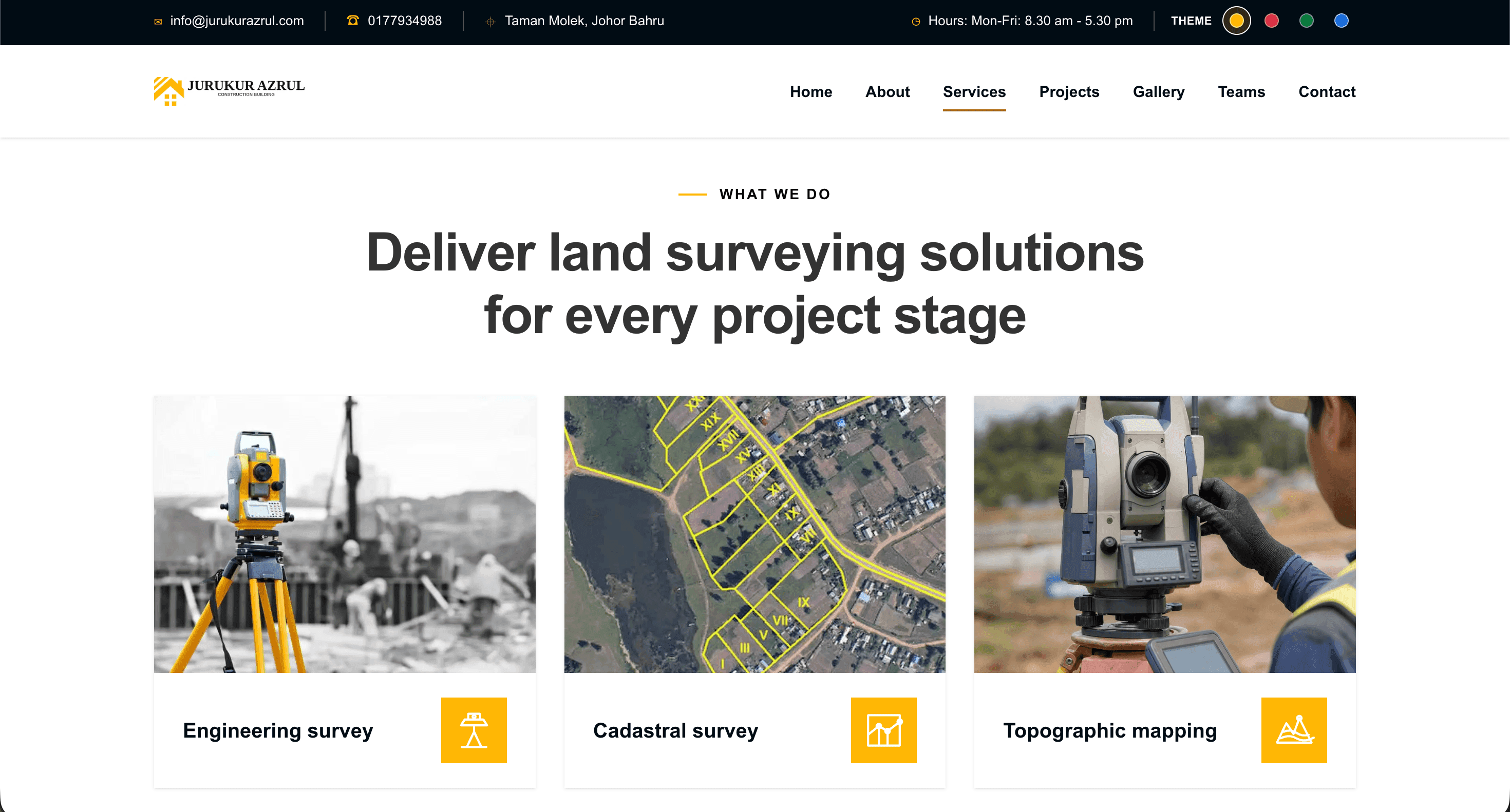 Selected project portfolio and contact information